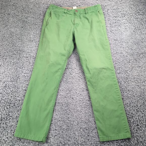 Gap Pants Men 31X32 Green Classiccore Casual Minimal Preppy Chino Flat Front - Picture 3 of 9
